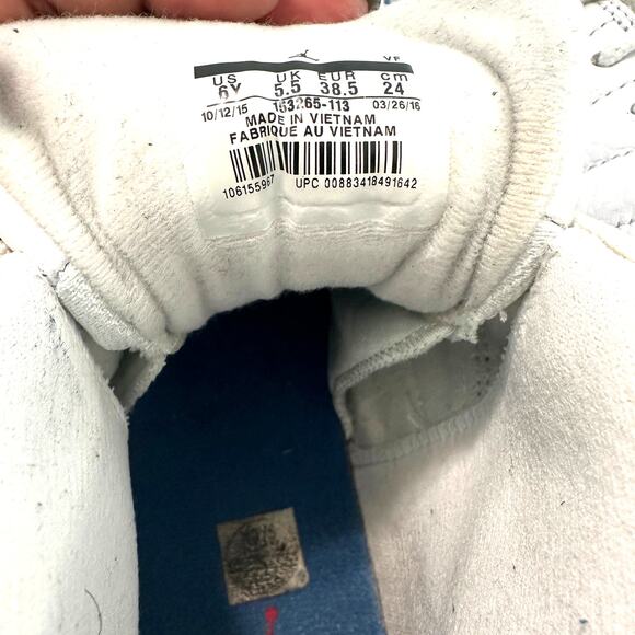 Nike Air Jordan 12 Retro BG White French Blue Metallic Silver Size 6Y - Picture 12 of 13